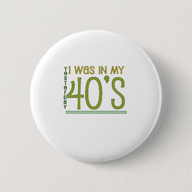 Cute, "Yesterday" 50th Birthday 6 Cm Round Badge (Front)