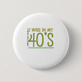 Cute, "Yesterday" 50th Birthday 6 Cm Round Badge