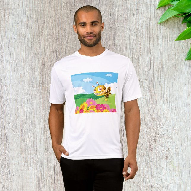 Cute Yet Creepy Monster Bee in a Flower Field  T-Shirt (Creator Uploaded)