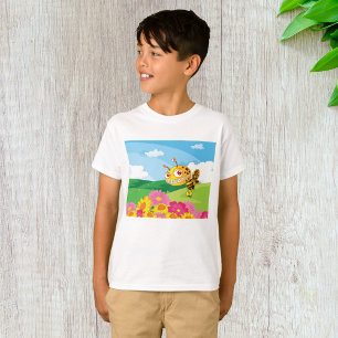  Cute Yet Creepy Monster Bee in a Flower Field  T-Shirt