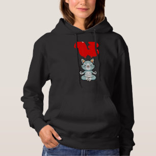 Cute Yoga Cat  13th Birthday  Kids Balloon Party Hoodie
