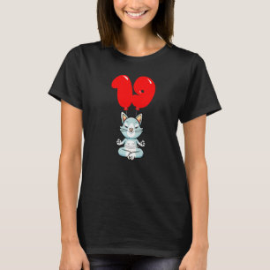 Cute Yoga Cat 19th Birthday Kids Balloon Party T-Shirt