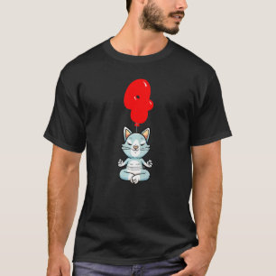 Cute Yoga Cat 4th Birthday Kids Balloon Party T-Shirt