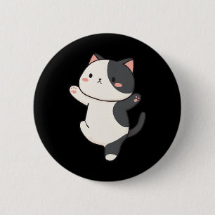 Cute Yoga Cat Illustration 6 Cm Round Badge