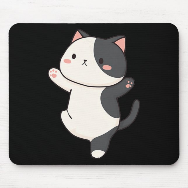 Cute Yoga Cat Illustration  Mouse Pad (Front)
