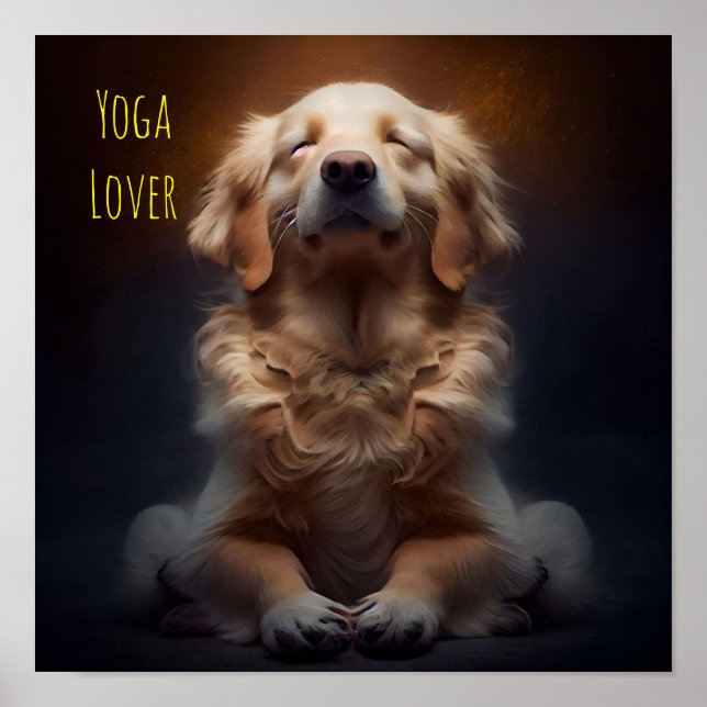 Cute Yoga Dog - AI Poster (Front)