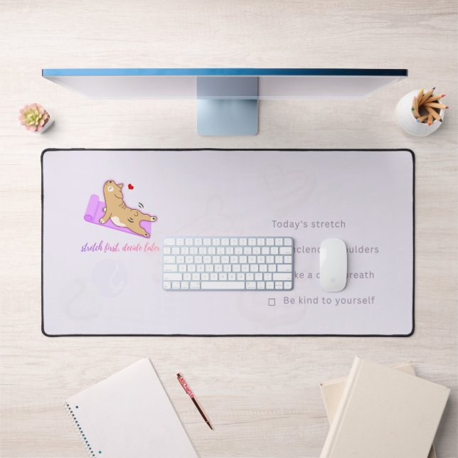 Cute Yoga Dog Desk Mat for Work & Study (Office 1)