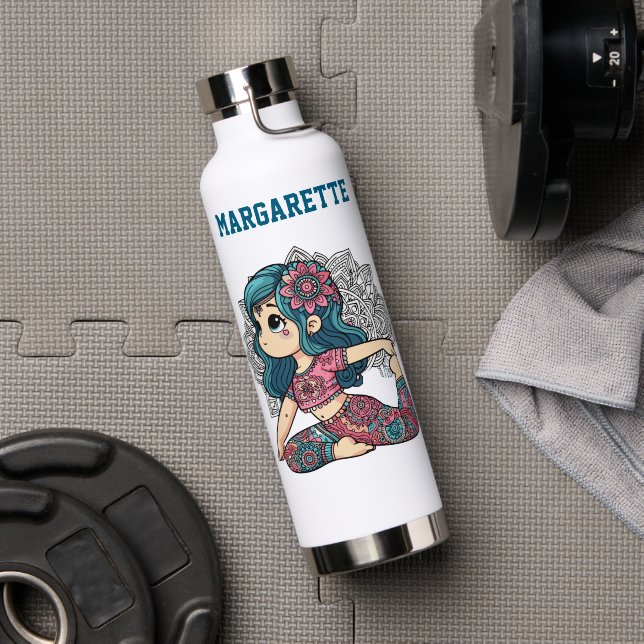 cute yoga girl gym water bottle (Gym (Rotated))