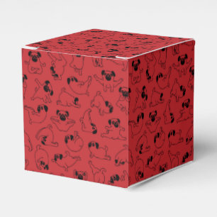 cute yoga pet dog pattern red background favour box
