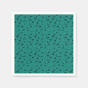 cute yoga pet dog pattern turquoise background napkin