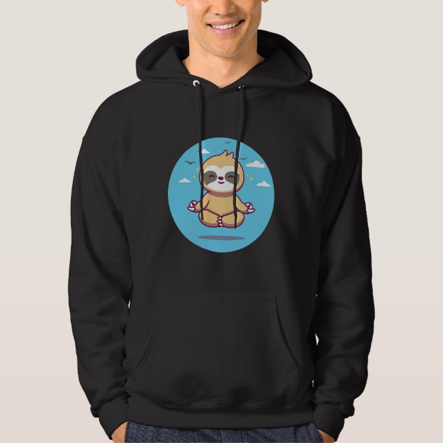 Cute Yoga Sloth Hoodie (Front)