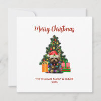Cute Yorkie and Tree Christmas