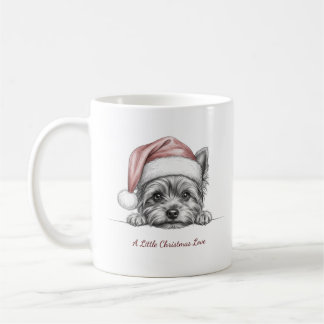 Cute Yorkie Christmas Mug | A Little Christmas Lov