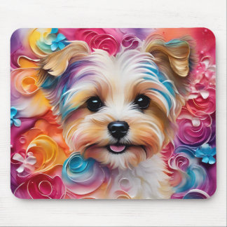 Cute Yorkie Colourful Mousepad