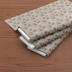 Cute Yorkie Dog Cartoon Seamless Pattern Fabric