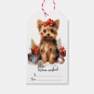 Cute Yorkie Dog   Gift Tags