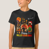 Cute Yorkie Happy Hallothanksmas Halloween Thanksg