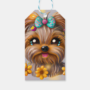 Cute Yorkie Kawaii Puppy Gift Tags