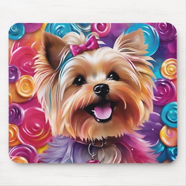 Cute Yorkie Mousepad (Front)