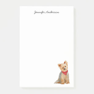 Cute Yorkie watercolor personalised Post-it Notes