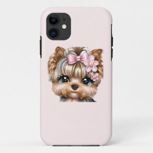 Cute Yorkie With a Pink Bow   Case-Mate iPhone Case