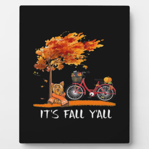 Cute Yorkshire Autumn Kawaii Yorkie It’s Fall Y’al Plaque