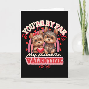 Cute Yorkshire Couple Valentines Day Retro Yorkie Card