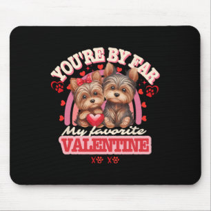 Cute Yorkshire Couple Valentines Day Retro Yorkie  Mouse Pad