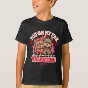Cute Yorkshire Couple Valentines Day Retro Yorkie  T-Shirt
