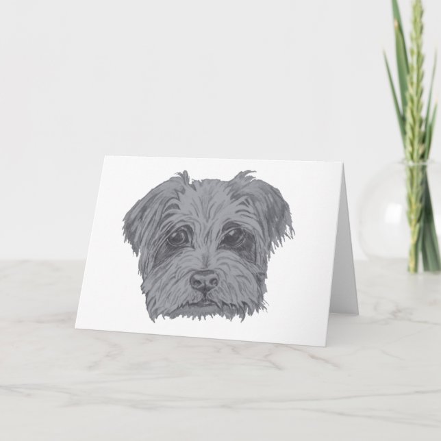 Cute Yorkshire Terrier Dog Card (Front)