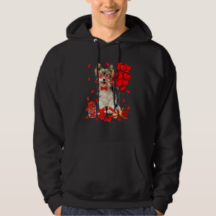 Cute Yorkshire Terrier Dog Heart Valentine's Day D Hoodie
