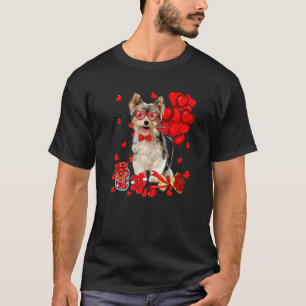 Cute Yorkshire Terrier Dog Heart Valentine's Day D T-Shirt