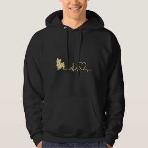 Cute Yorkshire Terrier Dog Heartbeat Puppy Dog Lov Hoodie