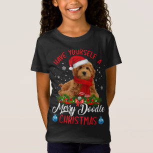 Cute Yorkshire Terrier Dog Merry Doodle Christmas T-Shirt