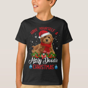 Cute Yorkshire Terrier Dog Merry Doodle Christmas T-Shirt