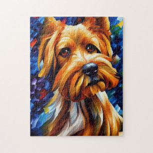 Cute Yorkshire Terrier Dog Painting Jigsaw Puzzle