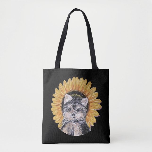 Cute Yorkshire Terrier Dog Tote Bag (Front)