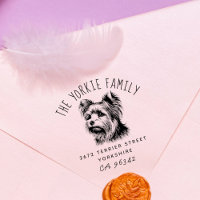 Cute Yorkshire Terrier Family Name Return Address