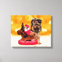 Cute Yorkshire Terrier Merry Christmas