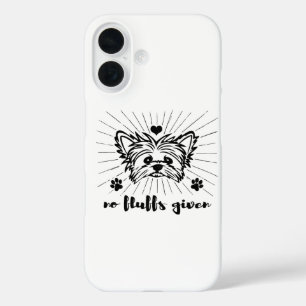 Cute Yorkshire Terrier No Fluffs Given Meme Joke iPhone 16 Case