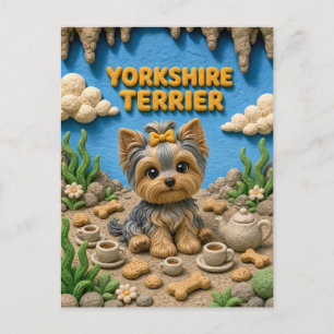 Cute Yorkshire Terrier Puppy, Baby Dog Postcard