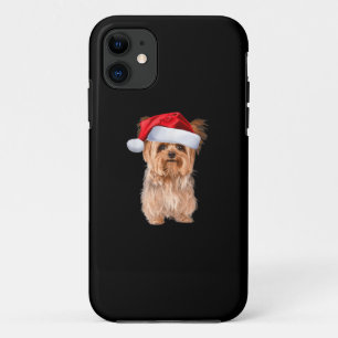Cute Yorkshire Terrier Santa Puppy Christmas Case-Mate iPhone Case