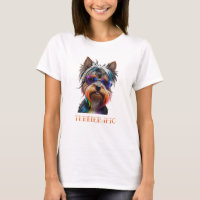 Cute Yorkshire Terrier Wearing Sunglasses