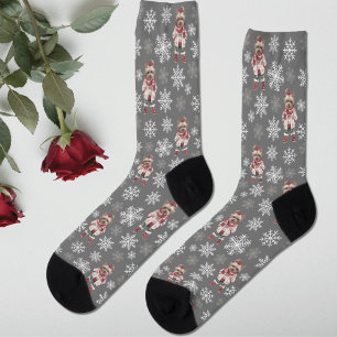 Cute Yorkshire Terrier Winter Grey Socks