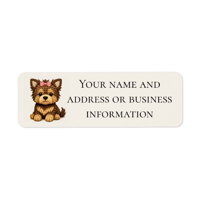 Cute Yorkshire Terrier with a bow (Front)