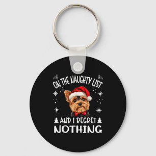 Cute Yorkshire Terrier Yorkie Dog Dog Christmas On Key Ring