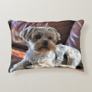 Cute Yorkshire Terrier Yorkie Puppy Dog Decorative Cushion