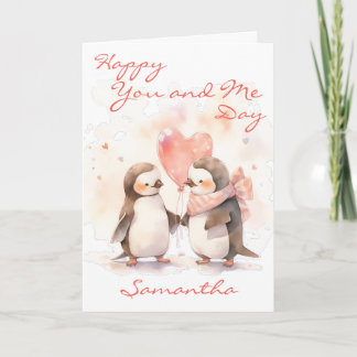 Cute You and Me Penguin Card