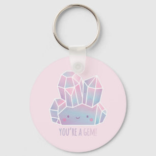 Cute You Are A Gem Pastel Pink Key Ring