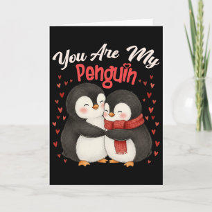 Cute You Are My Penguin Couple Funny Valentines Da Card